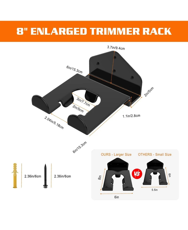 Xdovet Trimmer Rack Rubber Coating Weed Eater Hanger Tool Holder Organizer Hooks Garden Power Tool Chainsaw Leaf Blower Hedge
