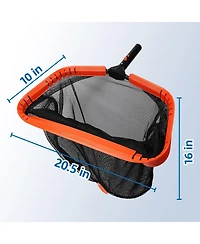Xdovet Pool Net Skimmer Double-layer Aluminum Frame Leaf Rake