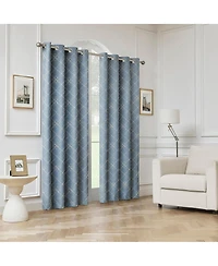 Sun Zero Adria Trellis Embroidered 100percentage Blackout Grommet Curtain Panel