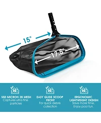 Xdovet Pool Skimmer Net Aluminum Frame Nylon Mesh Rake
