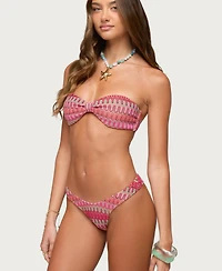 Edikted Women's Livy Zigzag Crochet Bandeau Bikini Top