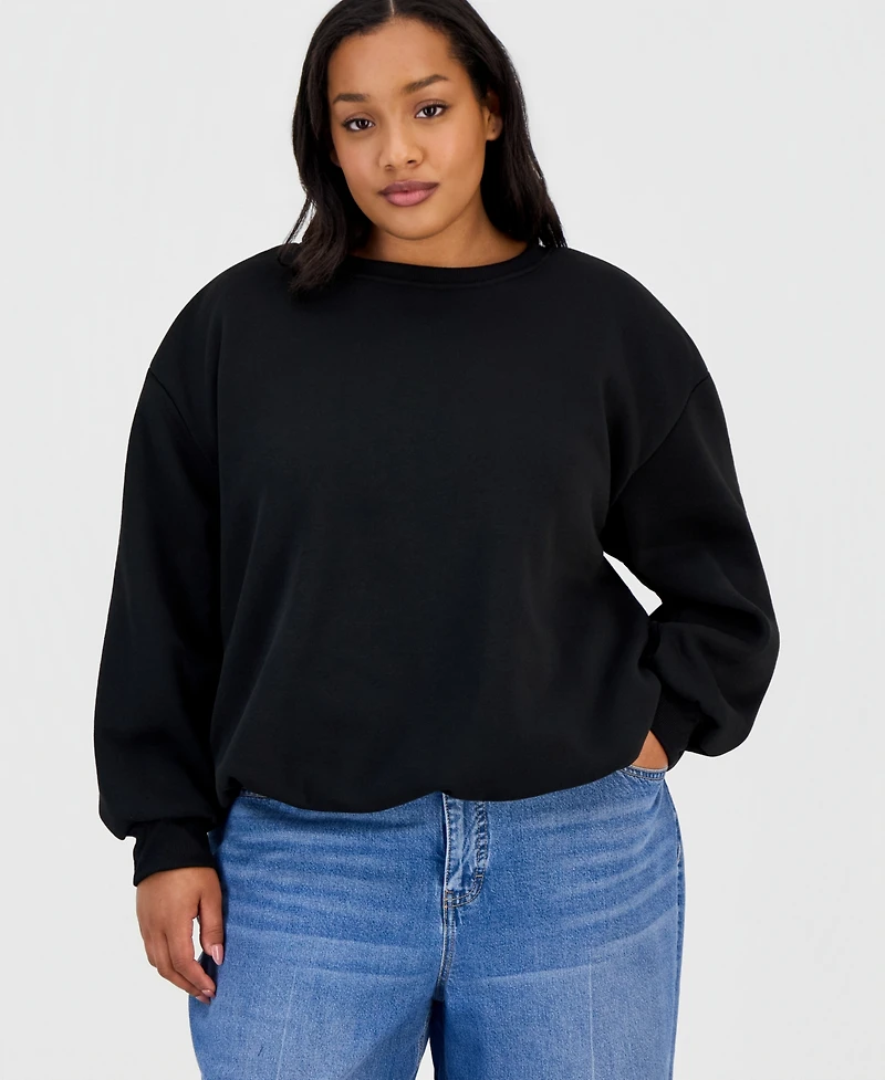 Full Circle Trends Trendy Plus Bubble-Hem Sweatshirt