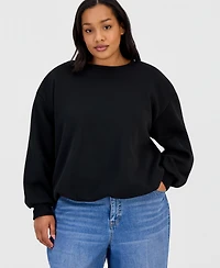 Full Circle Trends Trendy Plus Bubble-Hem Sweatshirt