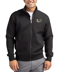 Cutter & Buck Men's Black Miami Hurricanes Roam Full-Zip Jacket