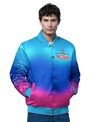 Starter Men's Light Blue Super Bowl Lx Full-Snap Varsity Jacket