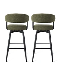 Glitzhome Modern Steel Swivel Bar Stool, Set of 2