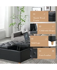 homfan Sherpa Upholstered Lift Top Storage Ottoman Tufted Bench, Heavy Duty Engineered Wood Living Room Furniture