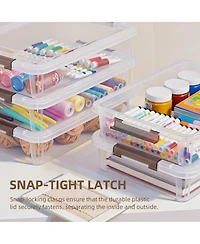 Xdovet Plastic Storage Box Latching Lid A4 Document Organizer