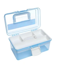 Xdovet Plastic Storage Box With Removable Tray Organizer Container
