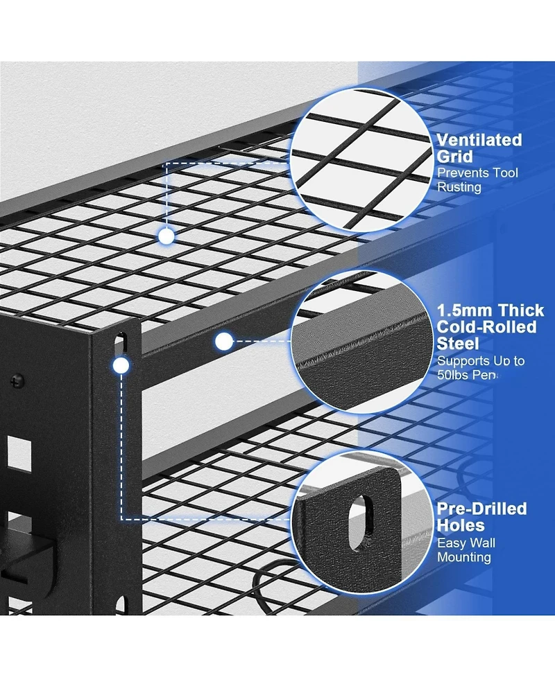 Xdovet Power Tool Organizer Wall Mount Steel Rack Drill Holder