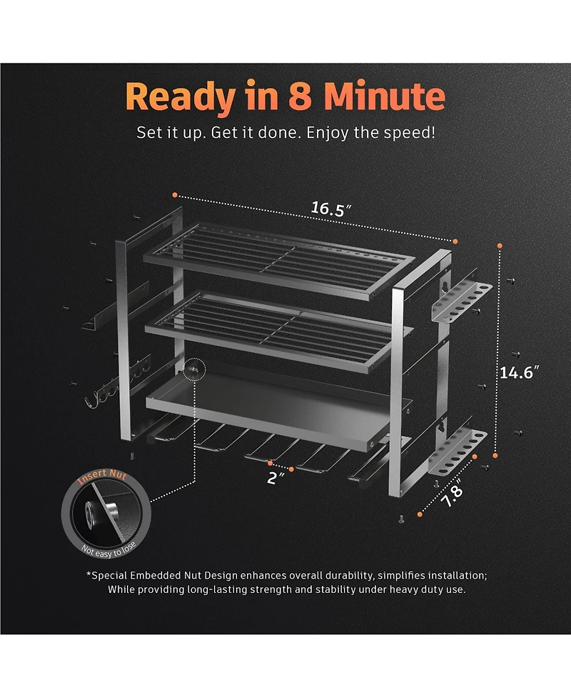Xdovet Power Tool Organizer Wall Mount Drill Holder Metal Storage Rack Charging Station
