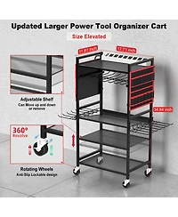 Xdovet Garlarge Tool Organizer Cart Charging Station Drill Holder Rolling