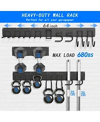 Xdovet Garden Tool Organizer Wall Mount with Hooks for Shed Workshop