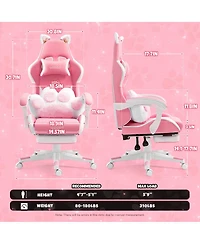 Streamdale Furniture Cat Ears Ergonomic Gaming Chair with Footrest