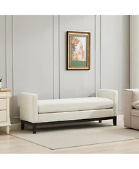 Streamdale Furniture 66.34''W Upholstered Bench with Wood Frame and 2 Bolsters