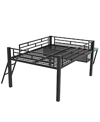 Streamdale Furniture Gaming mid loft bed with desk Led