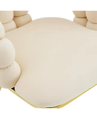 Rainsken Velvet Dining Chairs Set of 2, with Metal Legs, Modern Armchairs Curved Backrest for Room, Living or Makeup Vanity