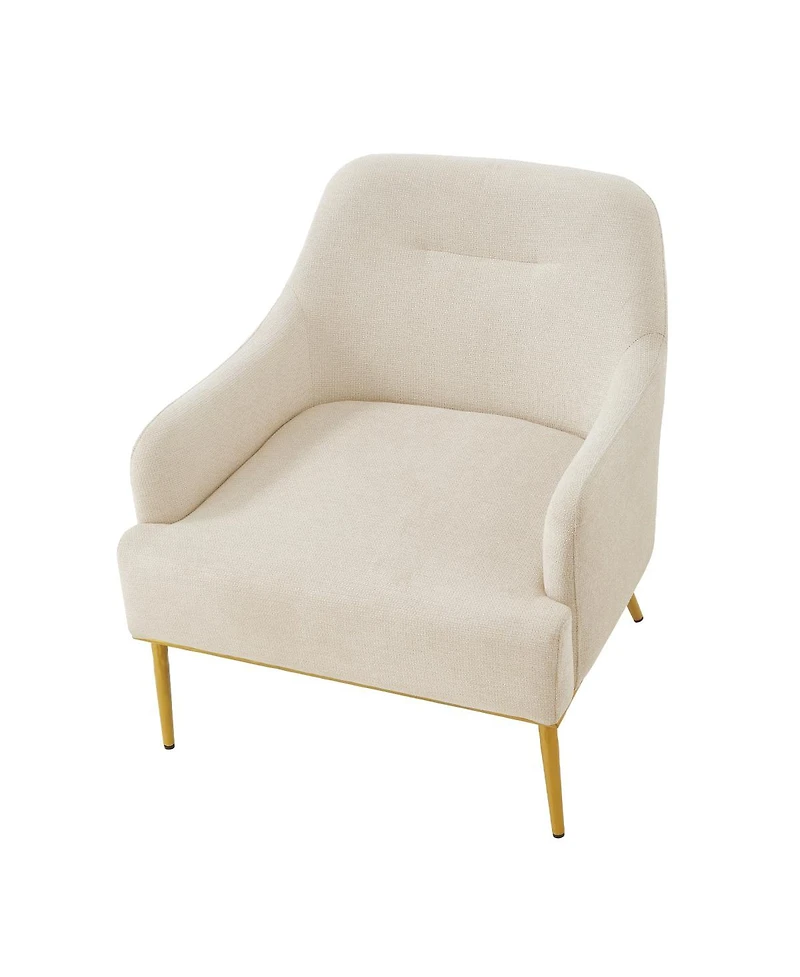 Streamdale Furniture Modern Upholstered Accent Chair with Gold Metal Legs