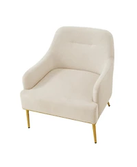 Streamdale Furniture Modern Upholstered Accent Chair with Gold Metal Legs