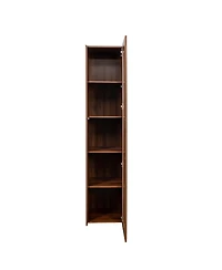 Streamdale Furniture 5-Shelf Curio Display Cabinet with Acrylic Doors and Led Lights