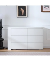 Streamdale Furniture 6-Drawer L-Shaped Vanity Desk and Dresser Combo