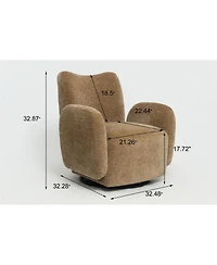 Streamdale Furniture 360 Swivel Accent Chair Chenille Fabric Upholstered Sofa Dark Camel