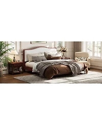 Streamdale Furniture Queen Size Platform Bed with Upholstered Headboard
