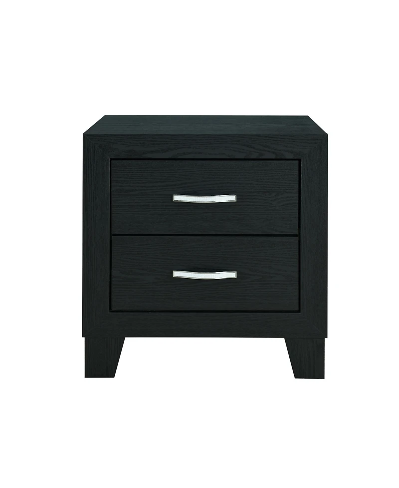 HomeRoots 22" Solid and Manufactured Wood Two Drawer Nightstand