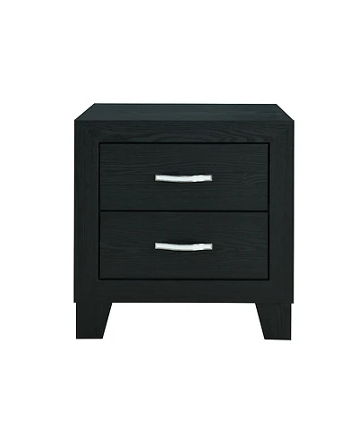 HomeRoots 22" Solid and Manufactured Wood Two Drawer Nightstand