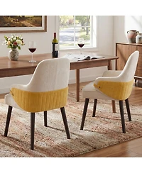 Streamdale Furniture Two-Tone Fabric Dining Armchairs Set of 2