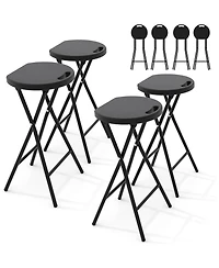 gaomon 4 Piece 28 Inch Ourdoor Folding Stool, Bar Stool with Handle for Outdoor Indoor Kitchen Home