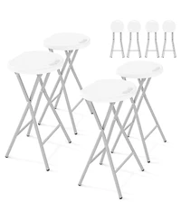 gaomon 4 Piece 28 Inch Ourdoor Folding Stool, Folding Bar Stool with Handle for Outdoor Indoor Kitchen Home Bar