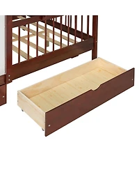 Streamdale Furniture Full Size House Bed with 2 Drawers Side Bookshelf and Led Strip