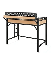Streamdale Furniture Metal Loft Bed with Storage Pegboard Usb Ports and Led Lights