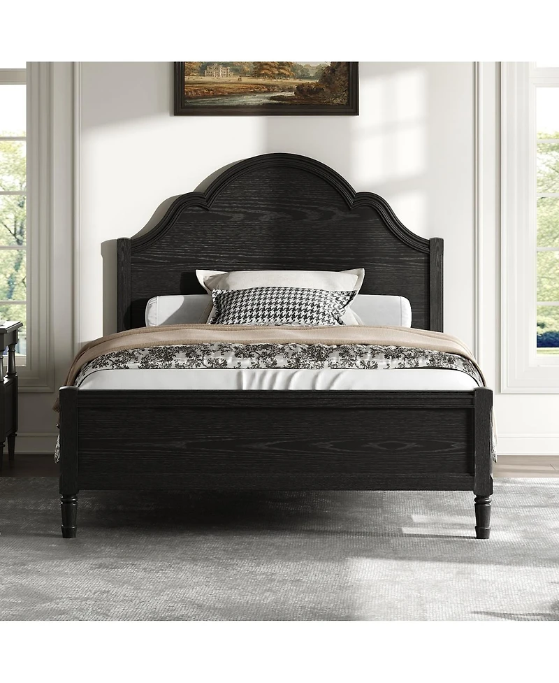 Streamdale Furniture Full Size Wood Platform Bed with Headboard and Footboard