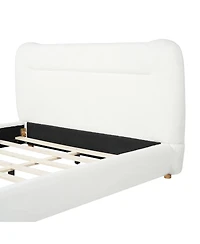 Streamdale Furniture Minimalist curved headboard teddy bear plush bed Queen
