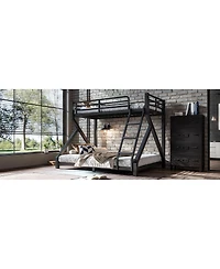Streamdale Furniture Twin Over Full Metal Bunk Bed with Upgraded Support Slats