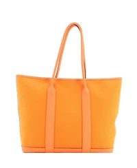 Pre-Owned HERMES 36 Garden Party Zip Tote Toile and Leather
