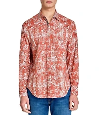Society of Threads Men's Regular Fit 4-Way Stretch Performance Vibrant Floral Long Sleeve Button Down