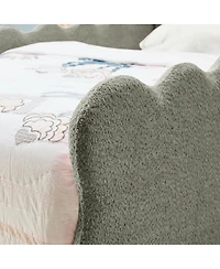 Streamdale Furniture Twin Size Dinosaur-Shaped Kids Bed with Safety Guardrail Boucle Fabric