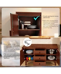 Streamdale Furniture Mid-Century Modern 47.3'' Sideboard Buffet Cabinet with 2 Doors and 3 Drawers