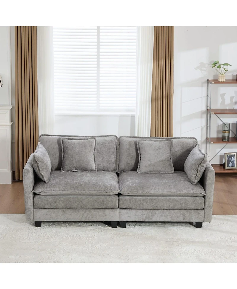 Streamdale Furniture Modular Cloud Sofa with Soft Chenille Fabric and Ergonomic Support