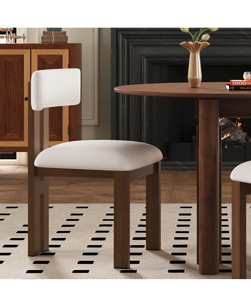 Streamdale Furniture Upholstered Armless Dining Chairs With Metal Legs (Set of 2)