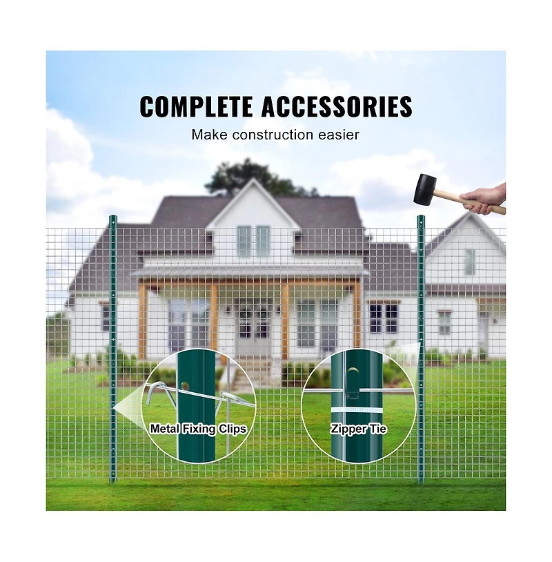 Sugift 4 feet U-Channel Fence Post 10 Pack Heavy Duty Steel Stakes