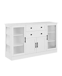 Streamdale Furniture U-Style 58.3'' Modern Buffet Sideboard with 4 Doors 2 Drawers and Power Outlet