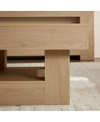 Streamdale Furniture Rustic Square Coffee Table with Scalloped Edges