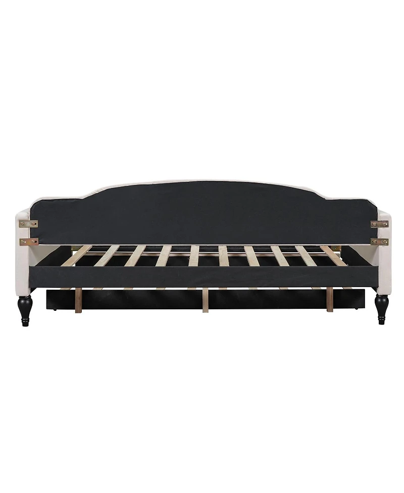 Streamdale Furniture Upholstered Tufted Daybed with Twin Size Trundle