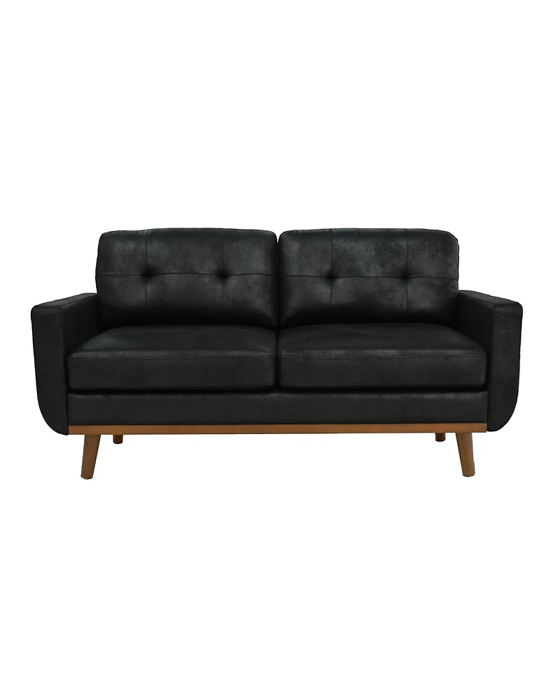Streamdale Furniture 65-inch Modern Minimalist Two-Seater Sofa with Foil Fabric and Wood Legs