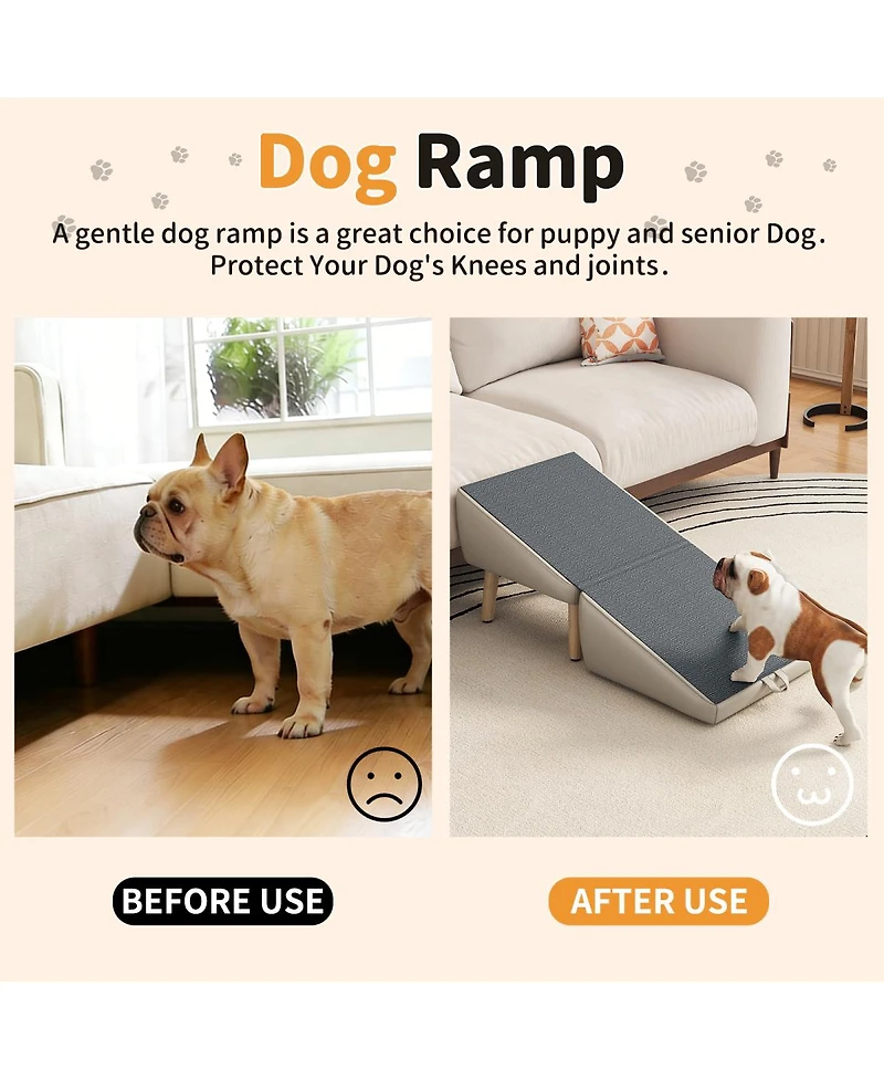 Streamdale Furniture Foldable 2-in-1 Wooden Pet Stairs for Small Dogs and Cats