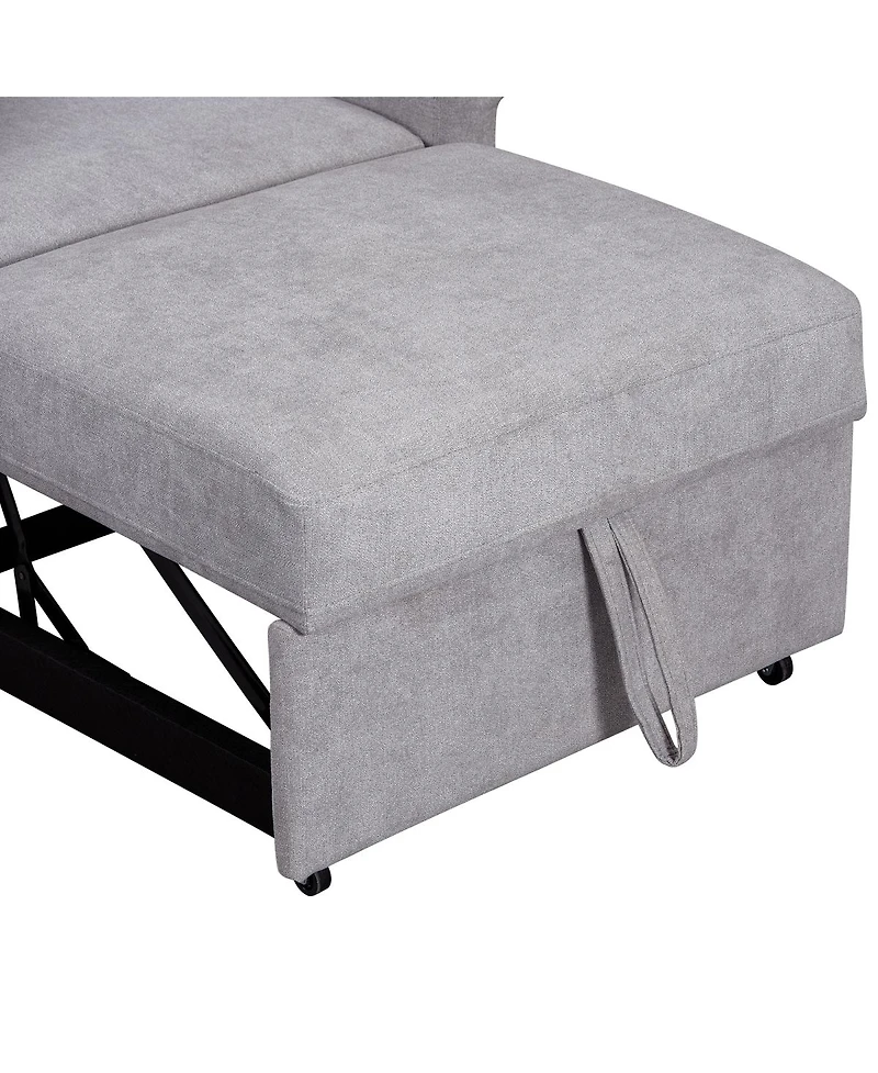 Streamdale Furniture Chenille 3-in-1 Convertible Sleeper Chair with Adjustable Backrest
